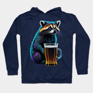 Raccoon with beer mug Hoodie